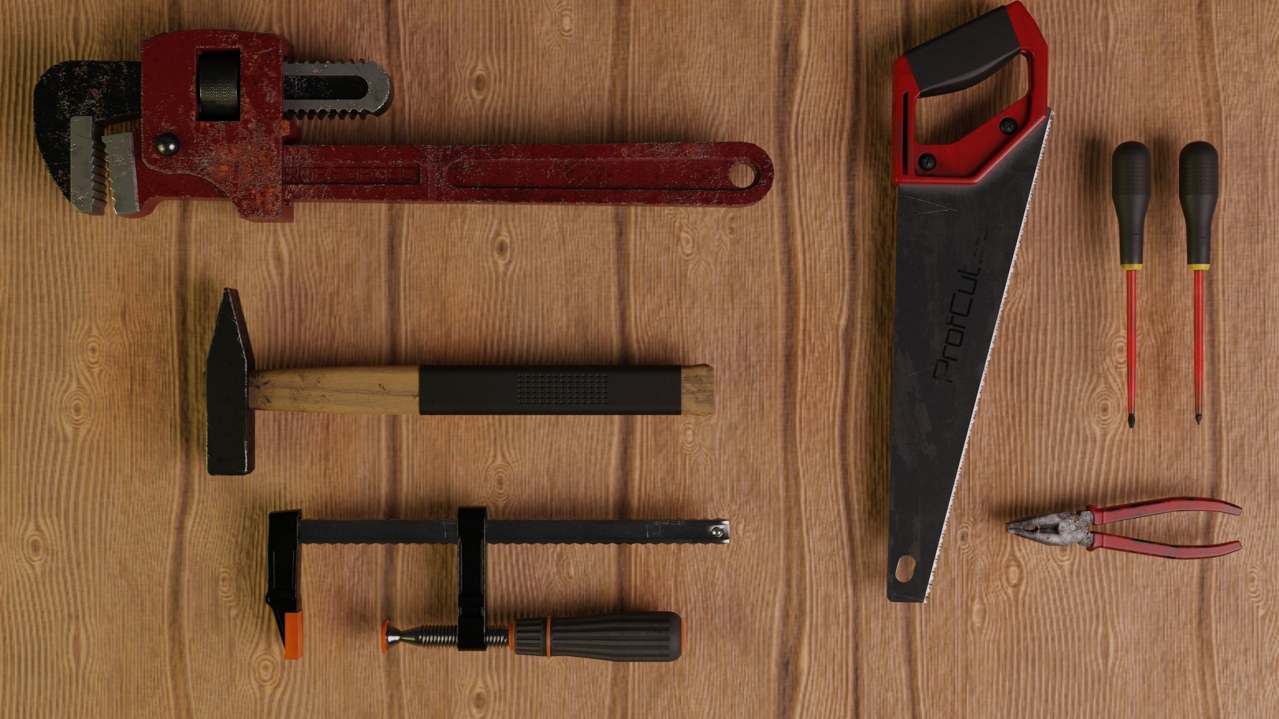 Work Tools Low-poly 3D model_1