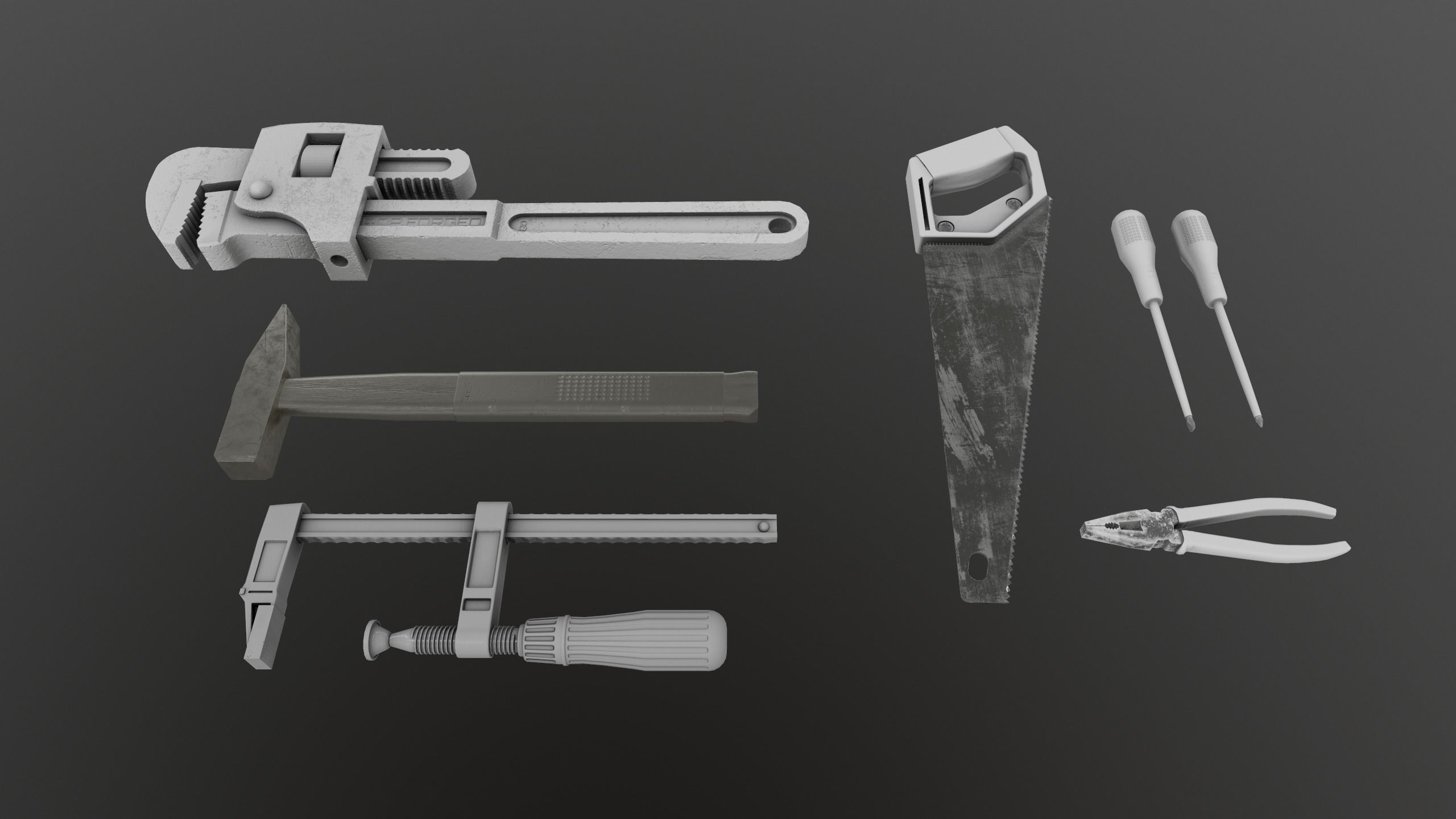 Work Tools Low-poly 3D model_6