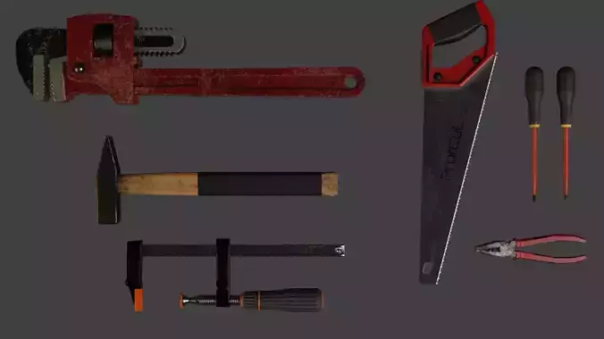 Work Tools Low-poly 3D model