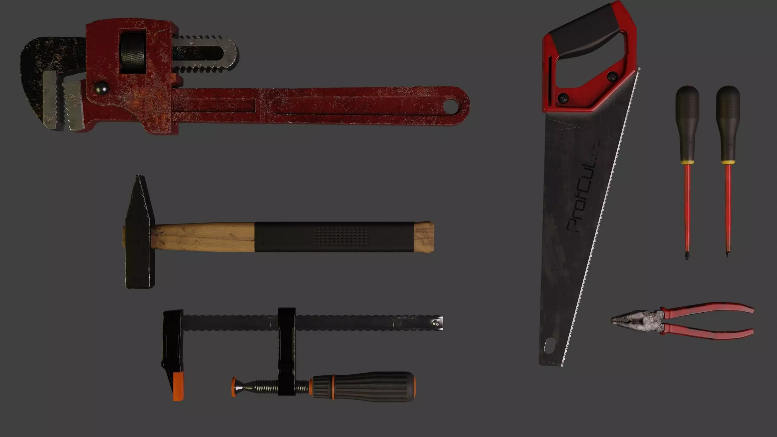 Work Tools Low-poly 3D model_0