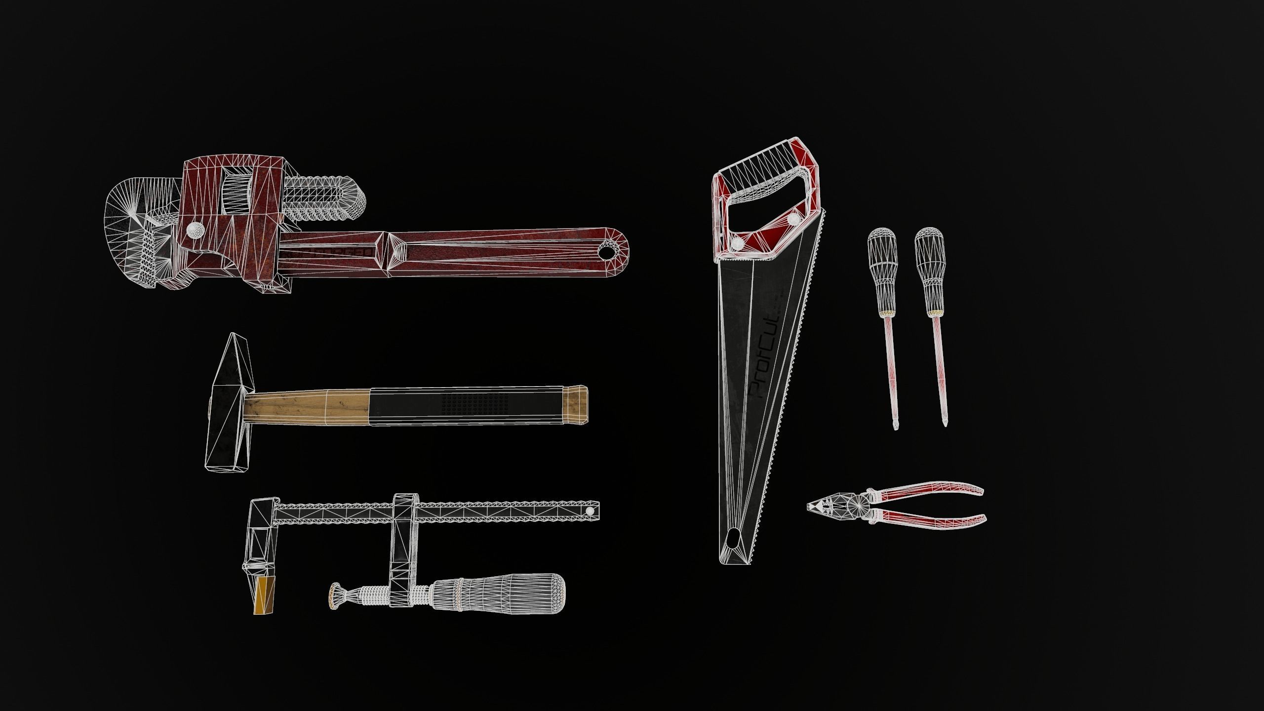 Work Tools Low-poly 3D model_4