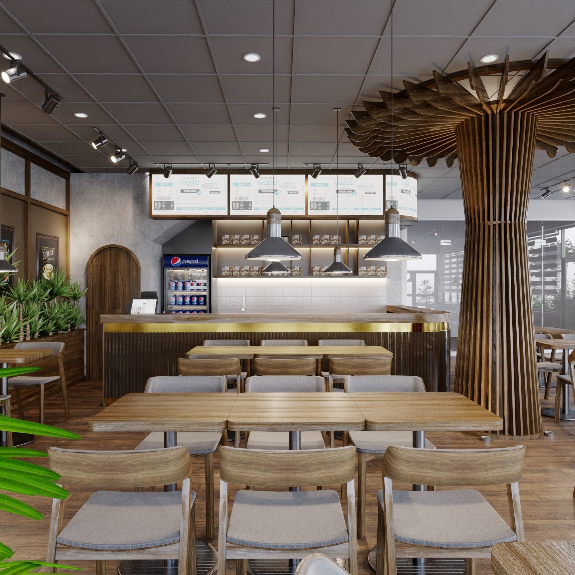 Interior Cafe Scene for 3ds Max Corona Render 3D model 3D model_7