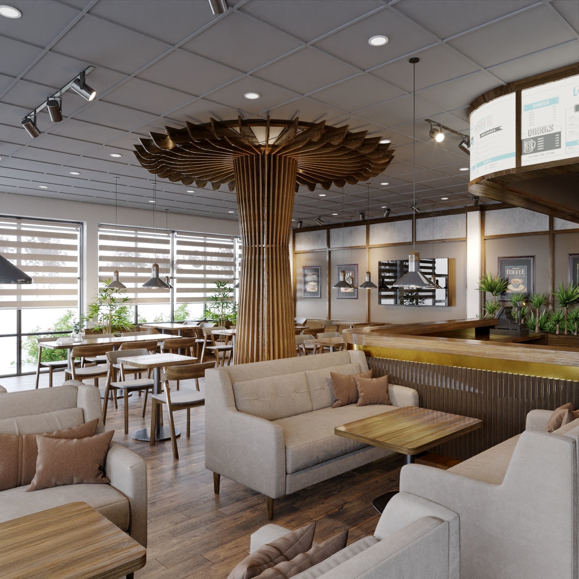 Interior Cafe Scene for 3ds Max Corona Render 3D model 3D model_10