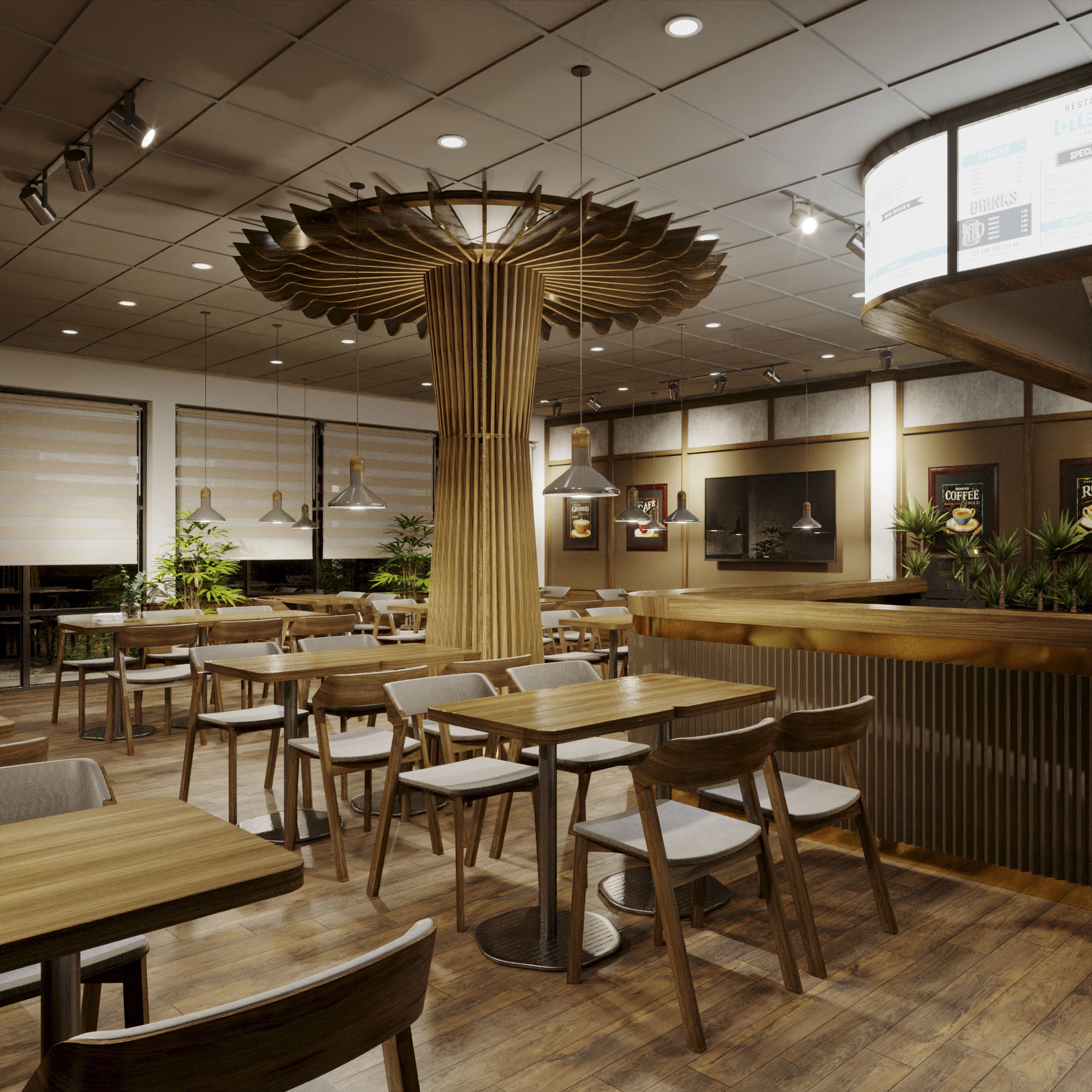 Interior Cafe Scene for 3ds Max Corona Render 3D model 3D model_5