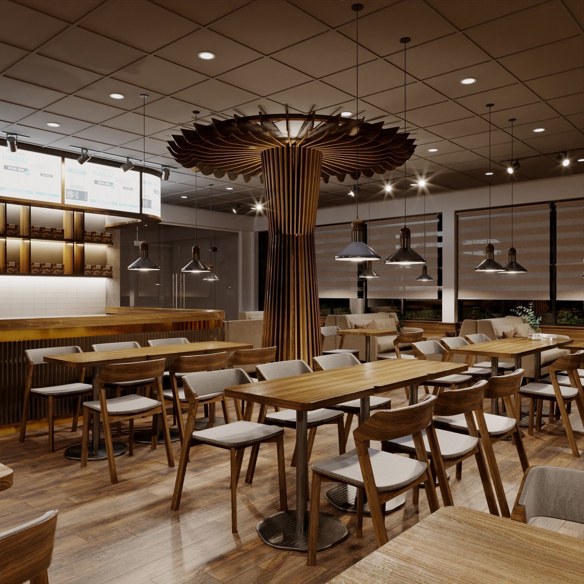 Interior Cafe Scene for 3ds Max Corona Render 3D model 3D model_1