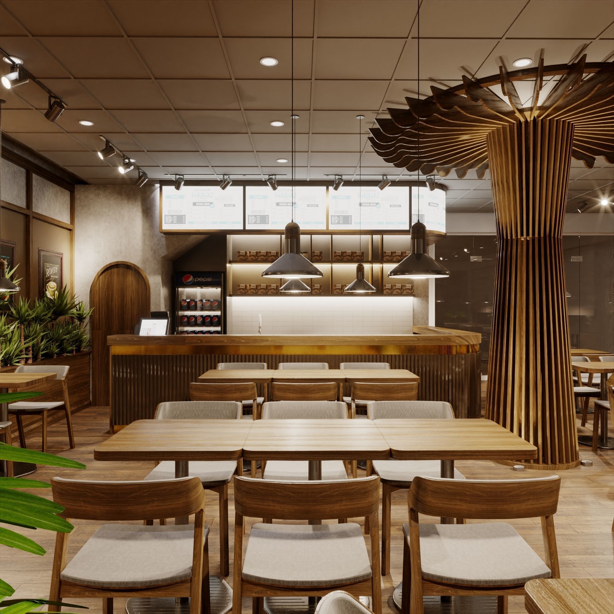 Interior Cafe Scene for 3ds Max Corona Render 3D model 3D model_6
