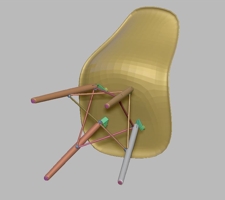 Modern Dining Room shell chair 3D model_56