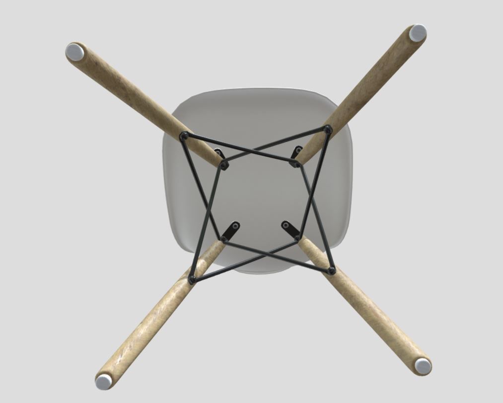 Modern Dining Room shell chair 3D model_16