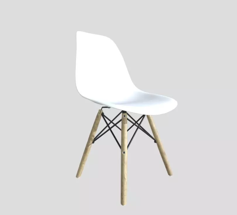 Modern Dining Room shell chair 3D model_0