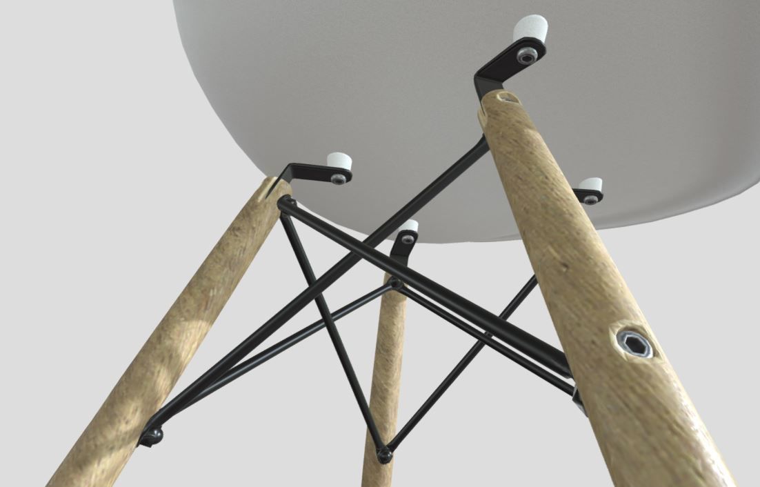 Modern Dining Room shell chair 3D model_17