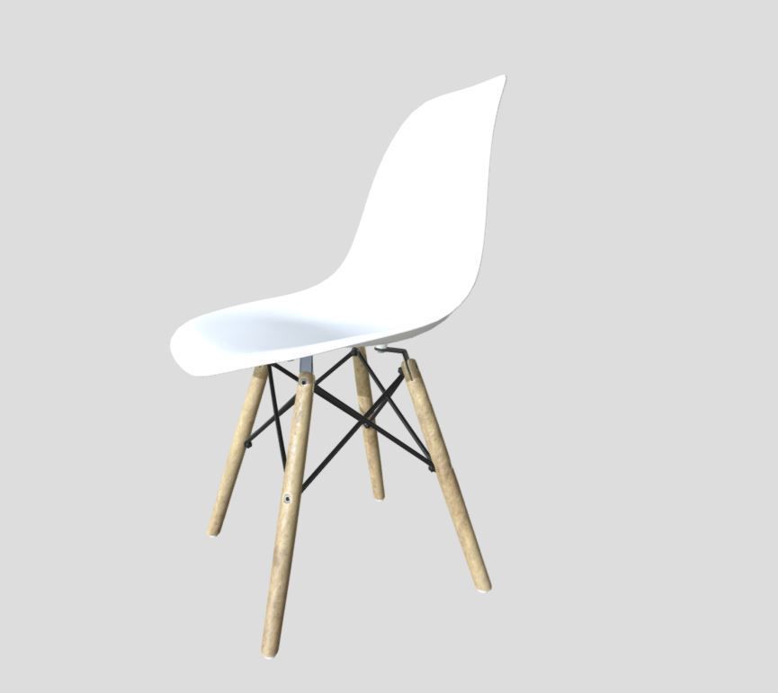 Modern Dining Room shell chair 3D model_8
