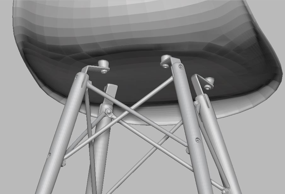 Modern Dining Room shell chair 3D model_45