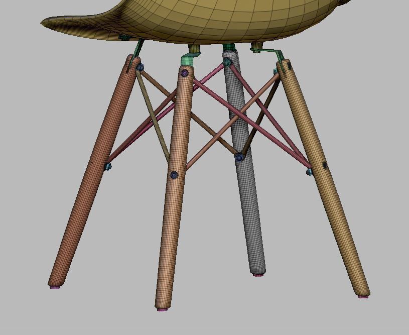 Modern Dining Room shell chair 3D model_48