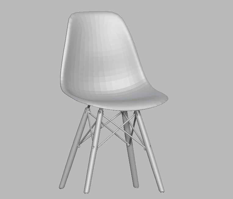 Modern Dining Room shell chair 3D model_38