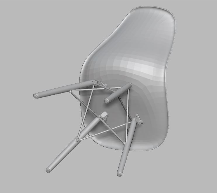 Modern Dining Room shell chair 3D model_55