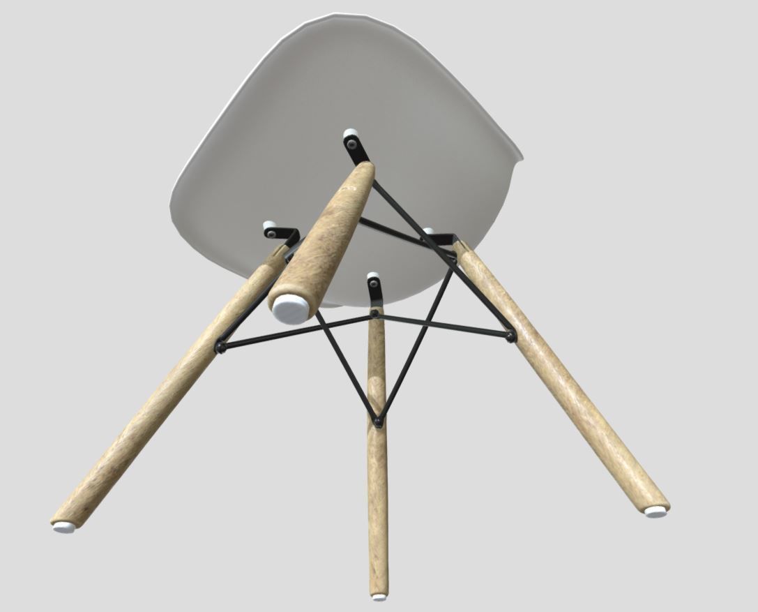 Modern Dining Room shell chair 3D model_15