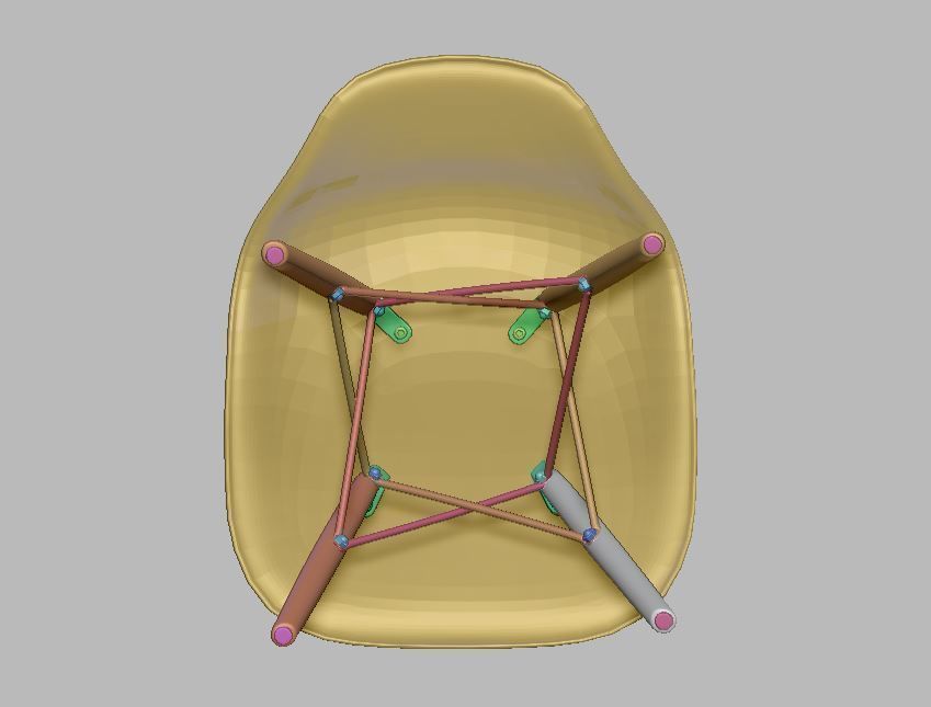 Modern Dining Room shell chair 3D model_54