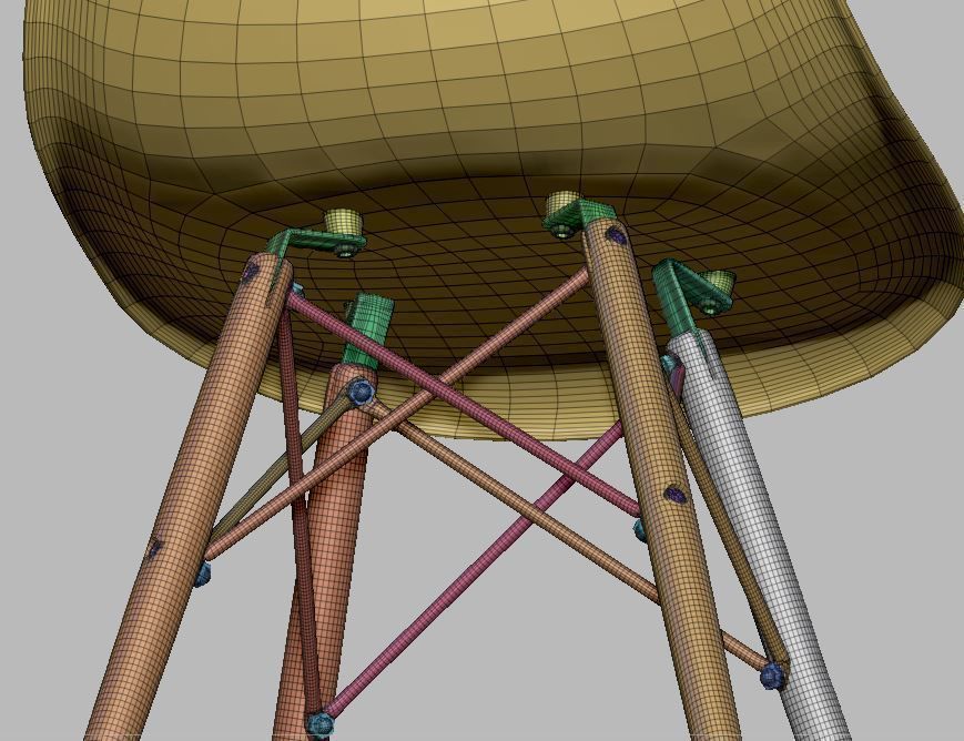 Modern Dining Room shell chair 3D model_46