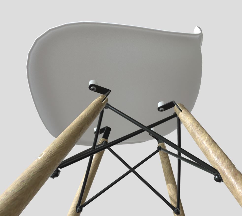 Modern Dining Room shell chair 3D model_22