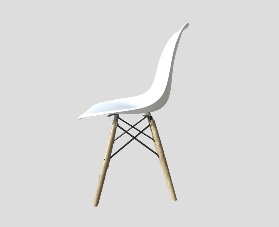 Modern Dining Room shell chair 3D model_7