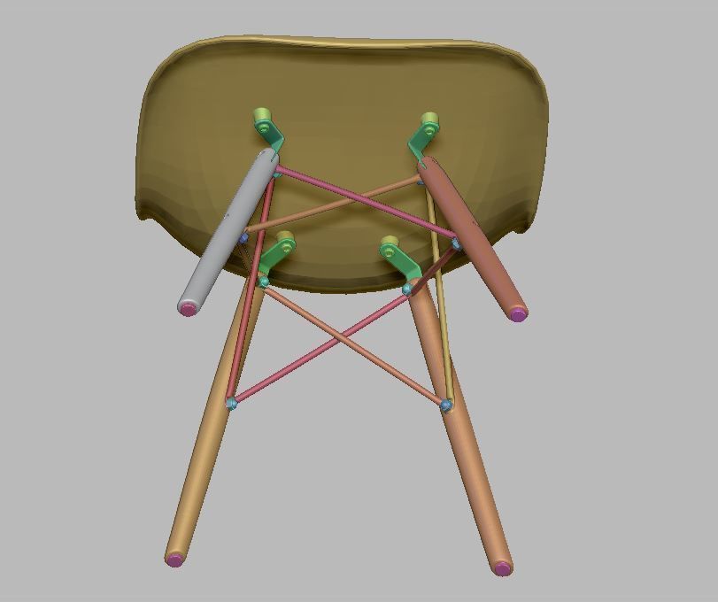 Modern Dining Room shell chair 3D model_60