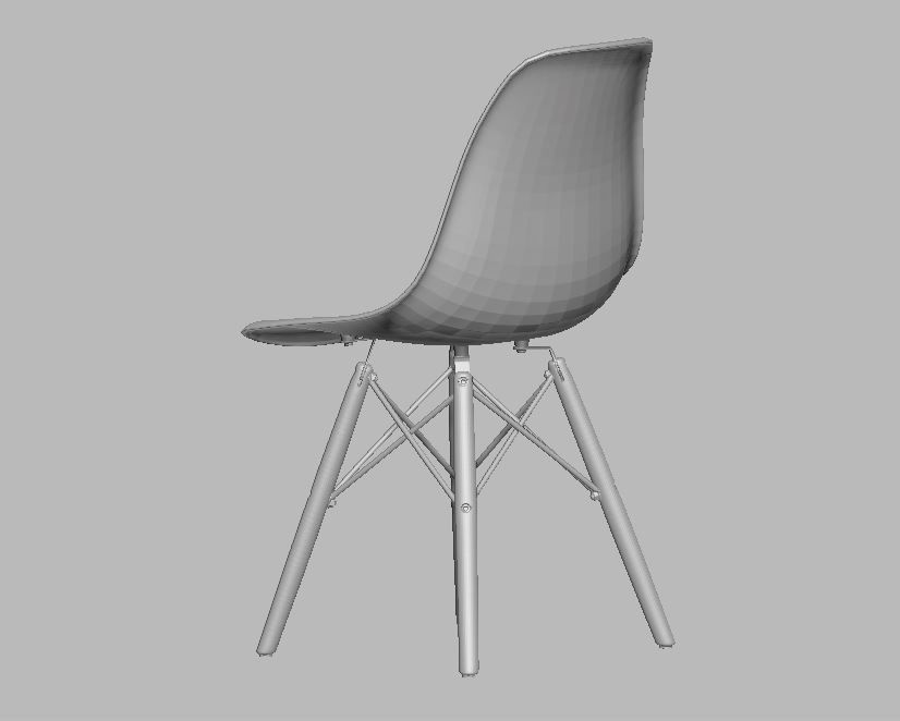 Modern Dining Room shell chair 3D model_28