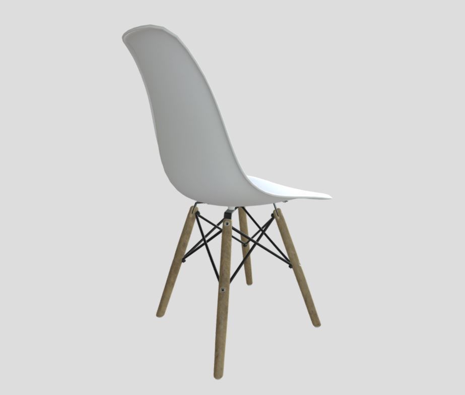 Modern Dining Room shell chair 3D model_2