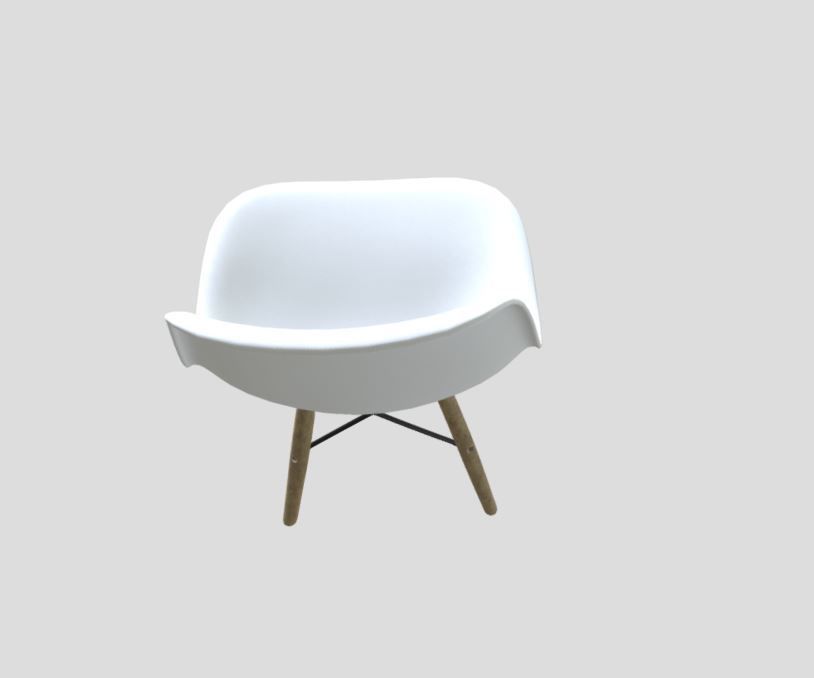 Modern Dining Room shell chair 3D model_12