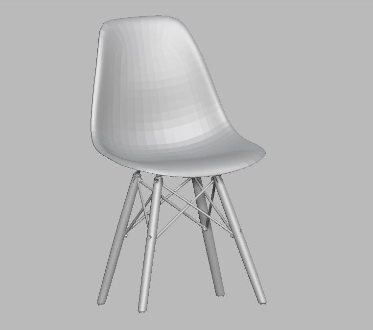 Modern Dining Room shell chair 3D model_37