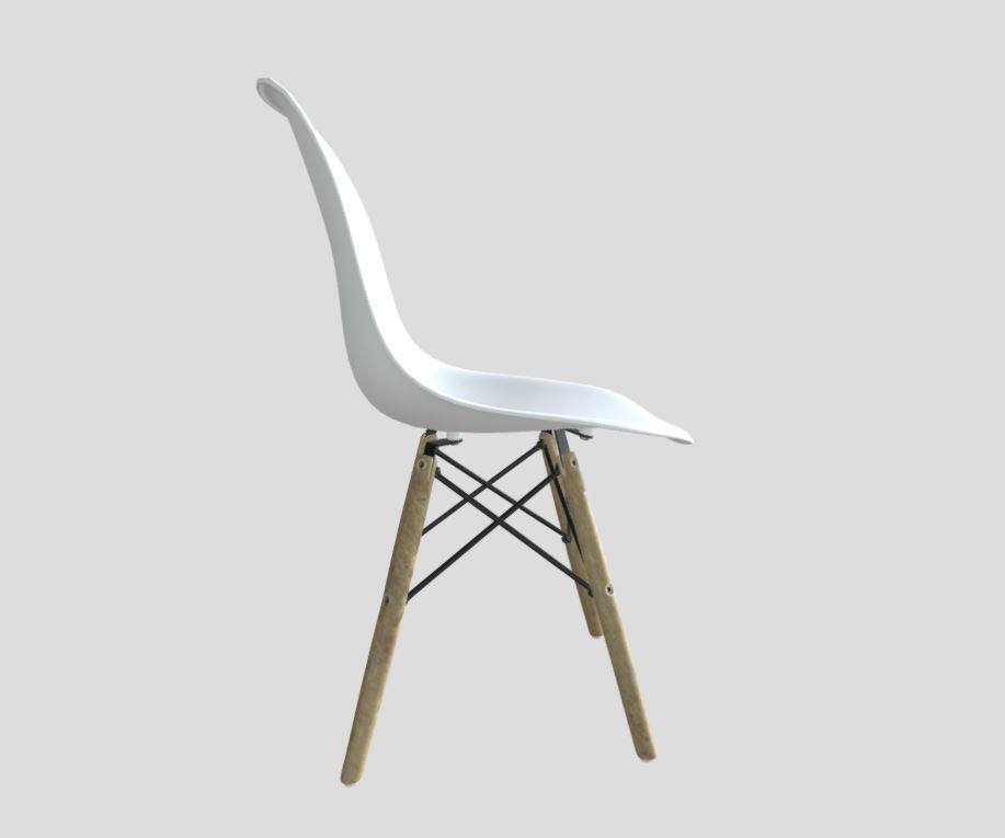 Modern Dining Room shell chair 3D model_1