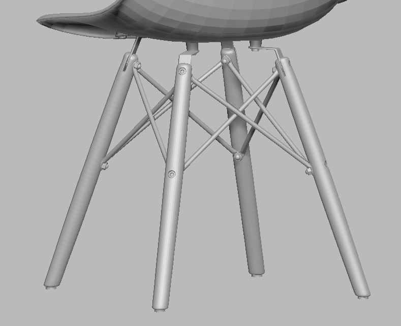 Modern Dining Room shell chair 3D model_47