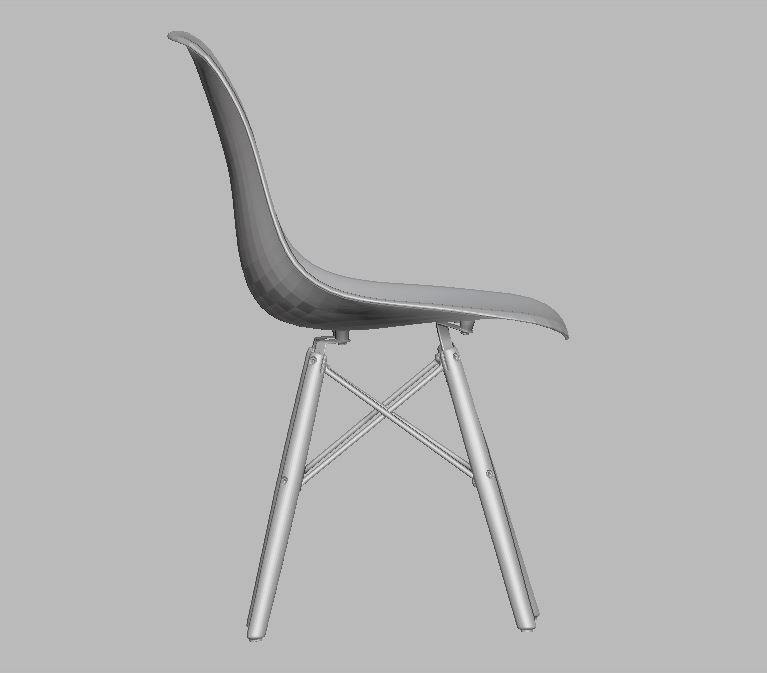 Modern Dining Room shell chair 3D model_35