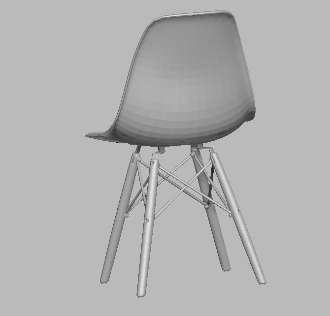 Modern Dining Room shell chair 3D model_29
