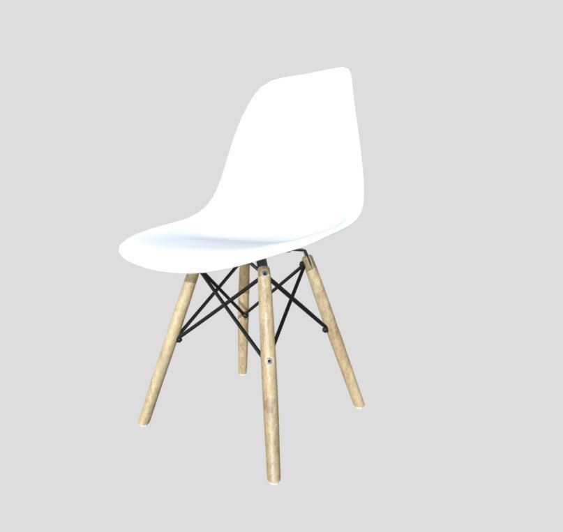 Modern Dining Room shell chair 3D model_9