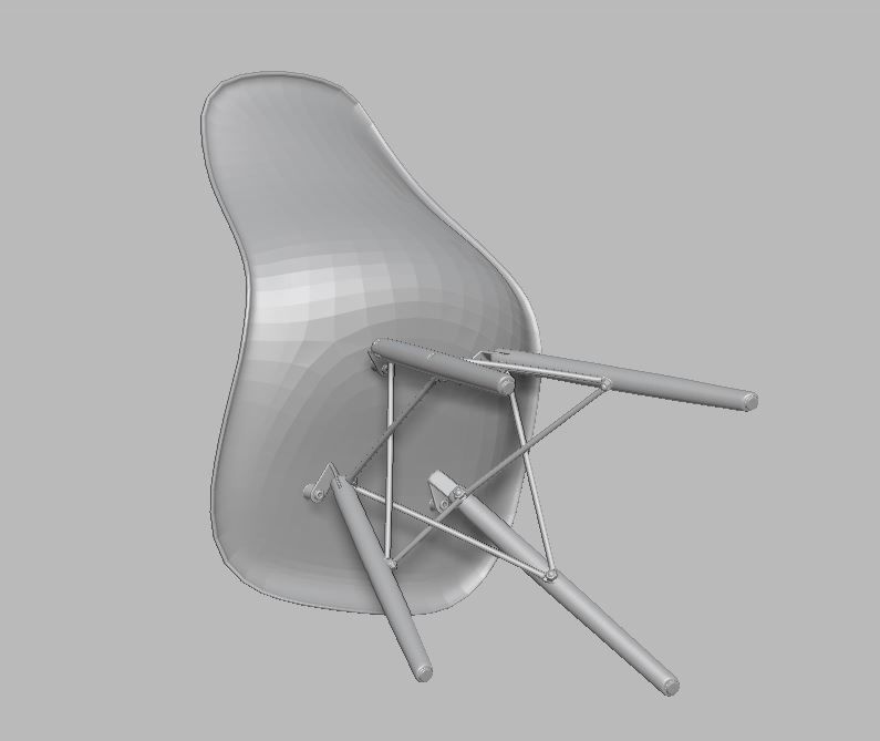 Modern Dining Room shell chair 3D model_57