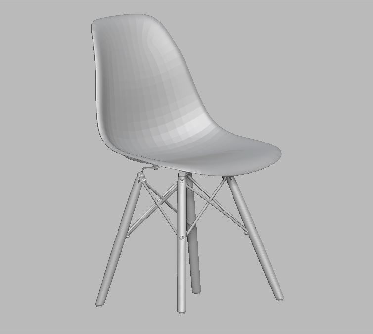 Modern Dining Room shell chair 3D model_36