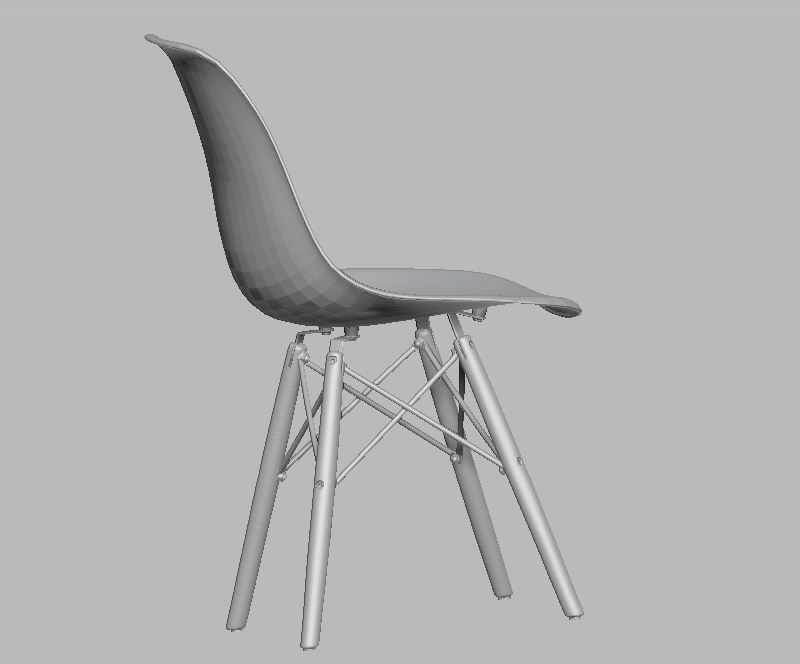 Modern Dining Room shell chair 3D model_33