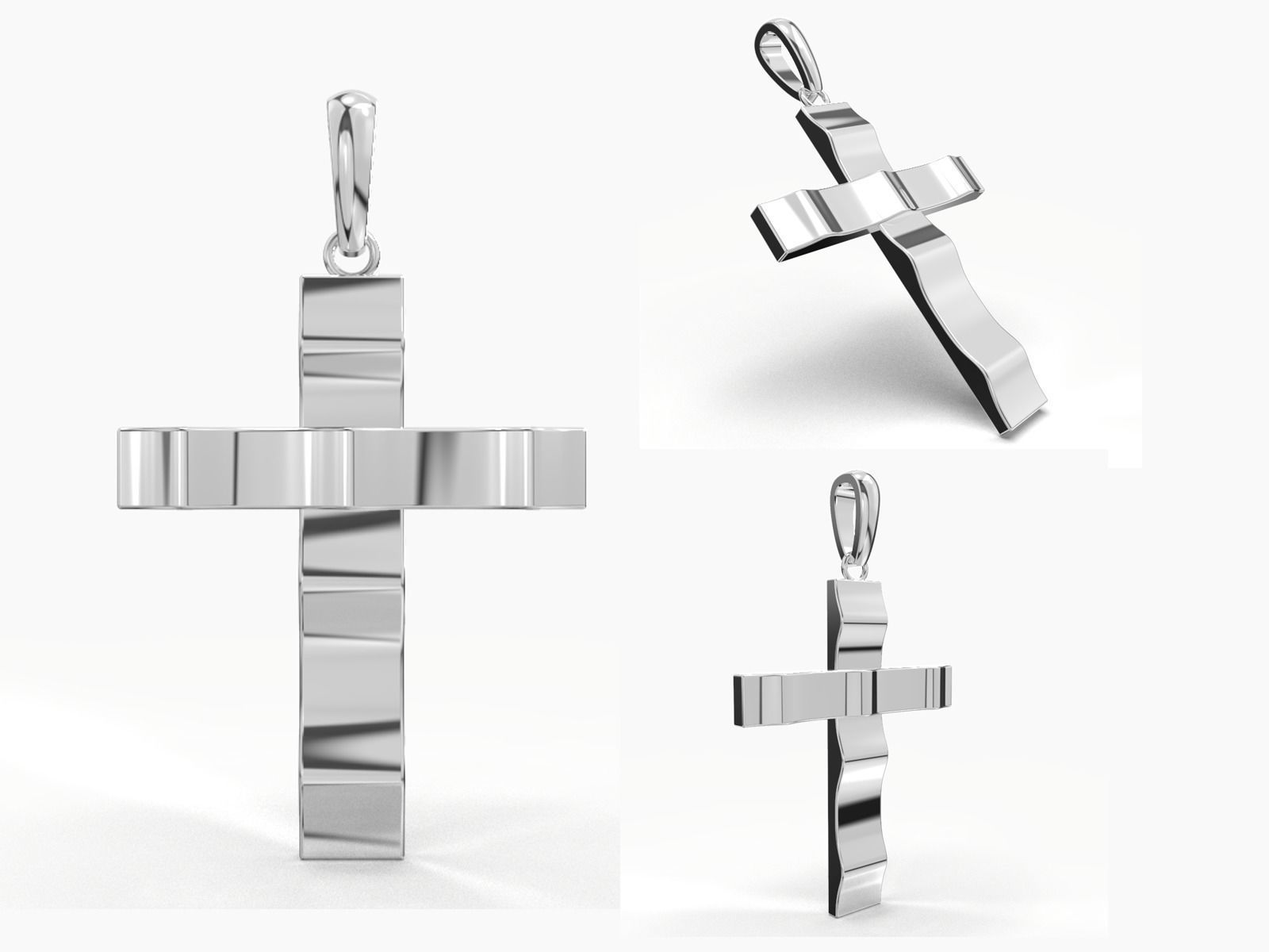 JESUS CROSS GOLD PENDANT 3D print model_9