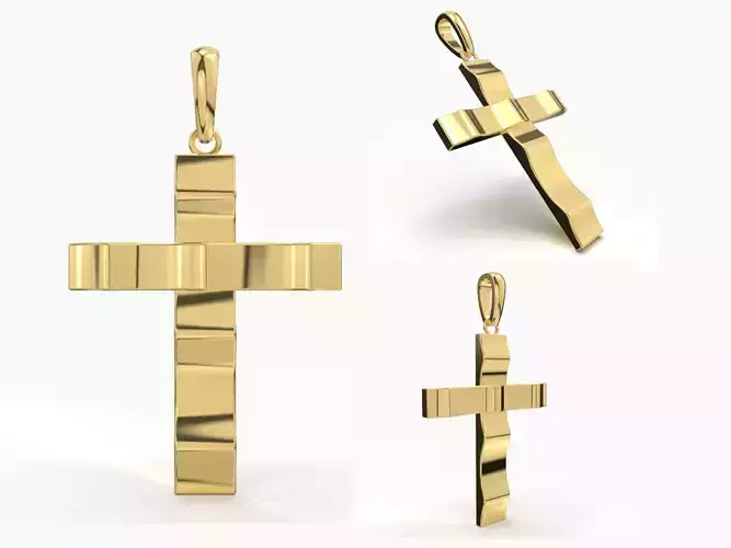 JESUS CROSS GOLD PENDANT 3D print model JESUS CROSS GOLD PENDANT 3D print model