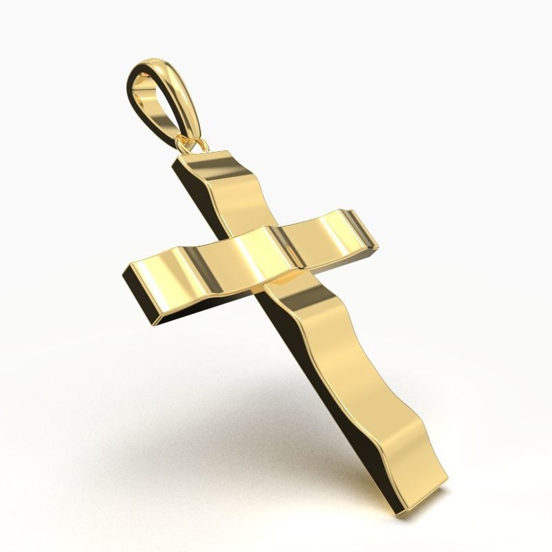 JESUS CROSS GOLD PENDANT 3D print model_3