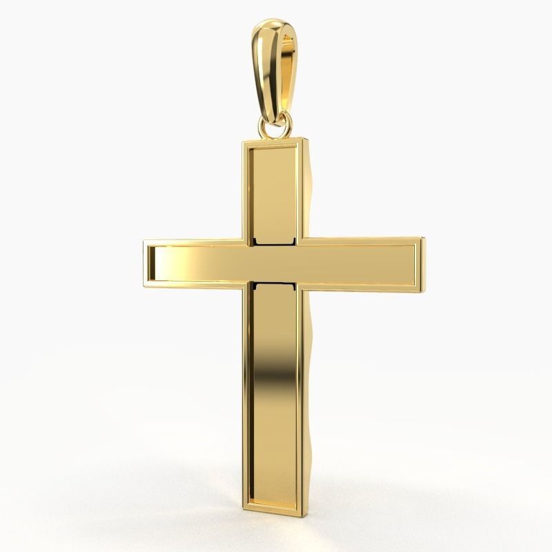 JESUS CROSS GOLD PENDANT 3D print model_2