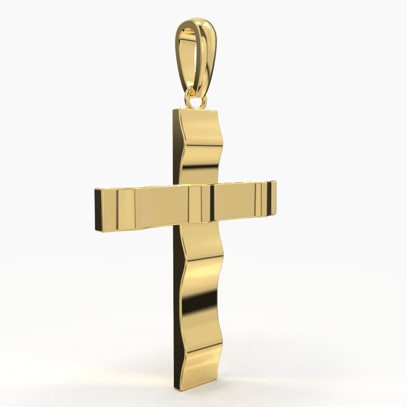 JESUS CROSS GOLD PENDANT 3D print model_4