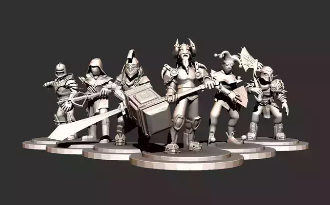 DnD Champions Stylized Character 3D Model Collection