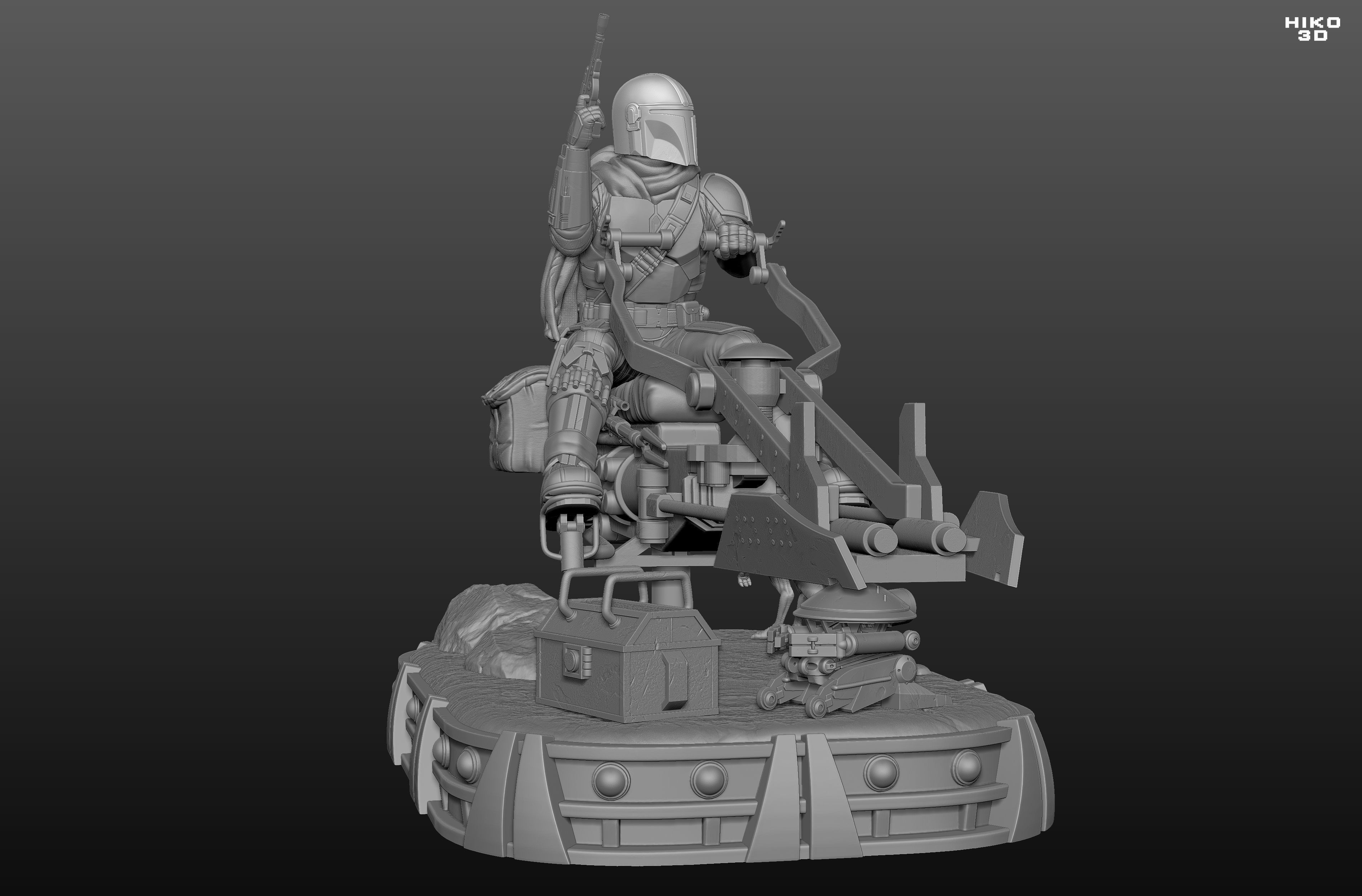 The Mandalorian Diorama 1-6 Scale -  3D print model_27