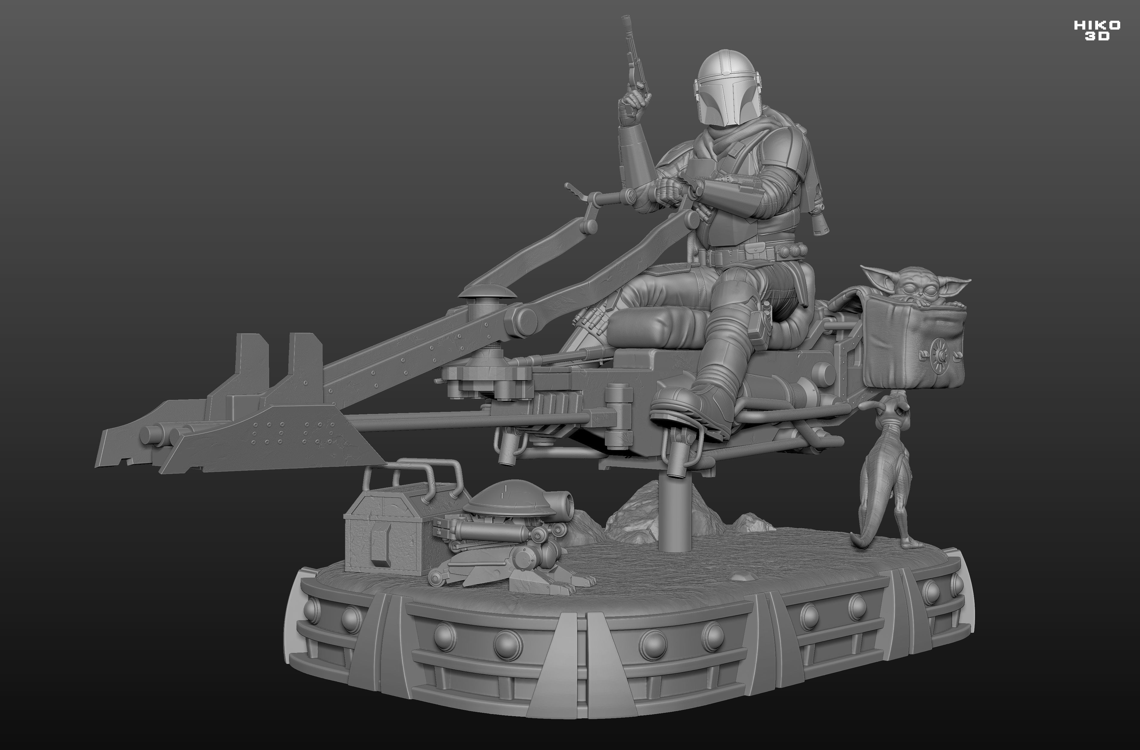 The Mandalorian Diorama 1-6 Scale -  3D print model_30