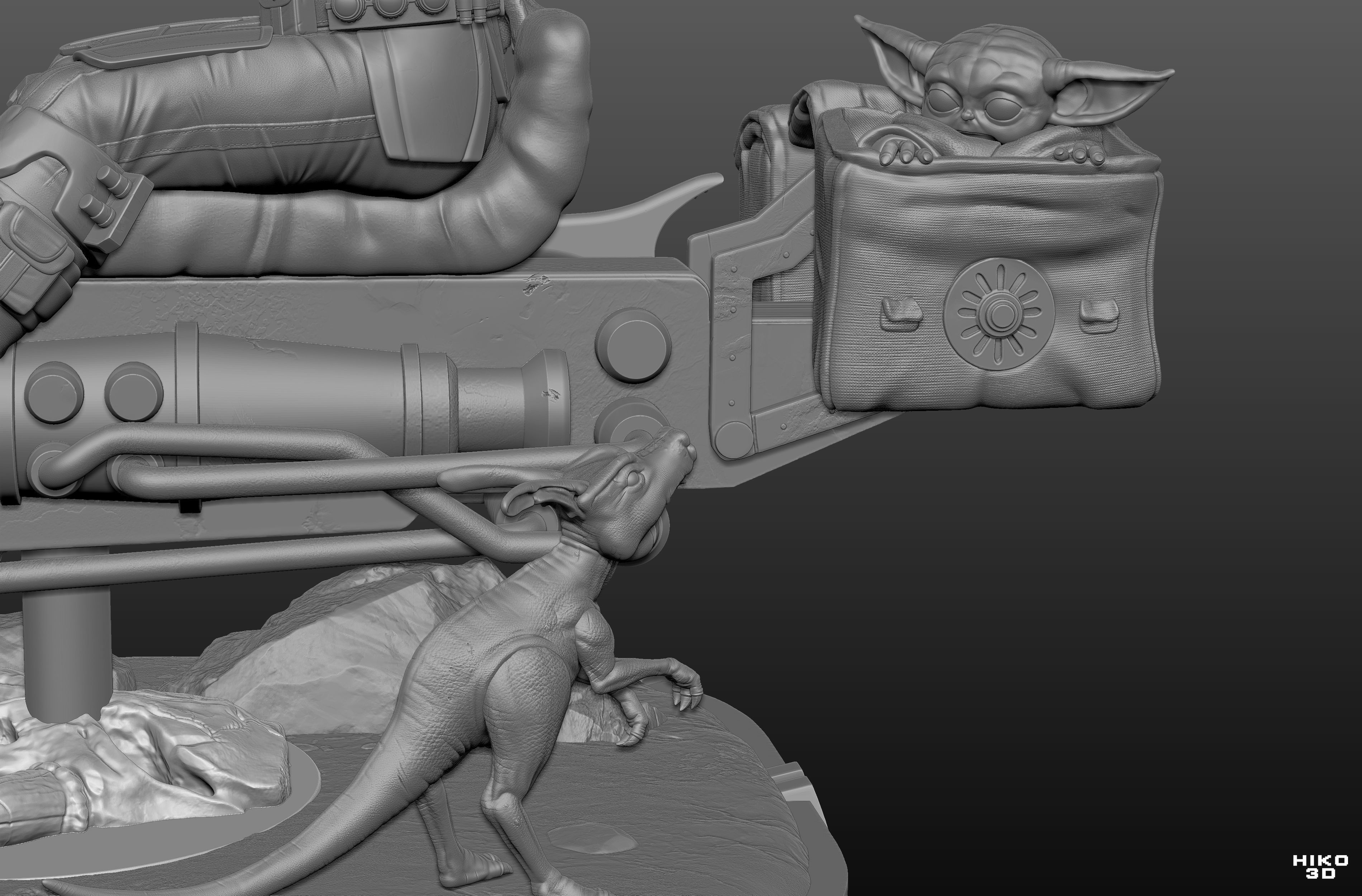 The Mandalorian Diorama 1-6 Scale -  3D print model_33