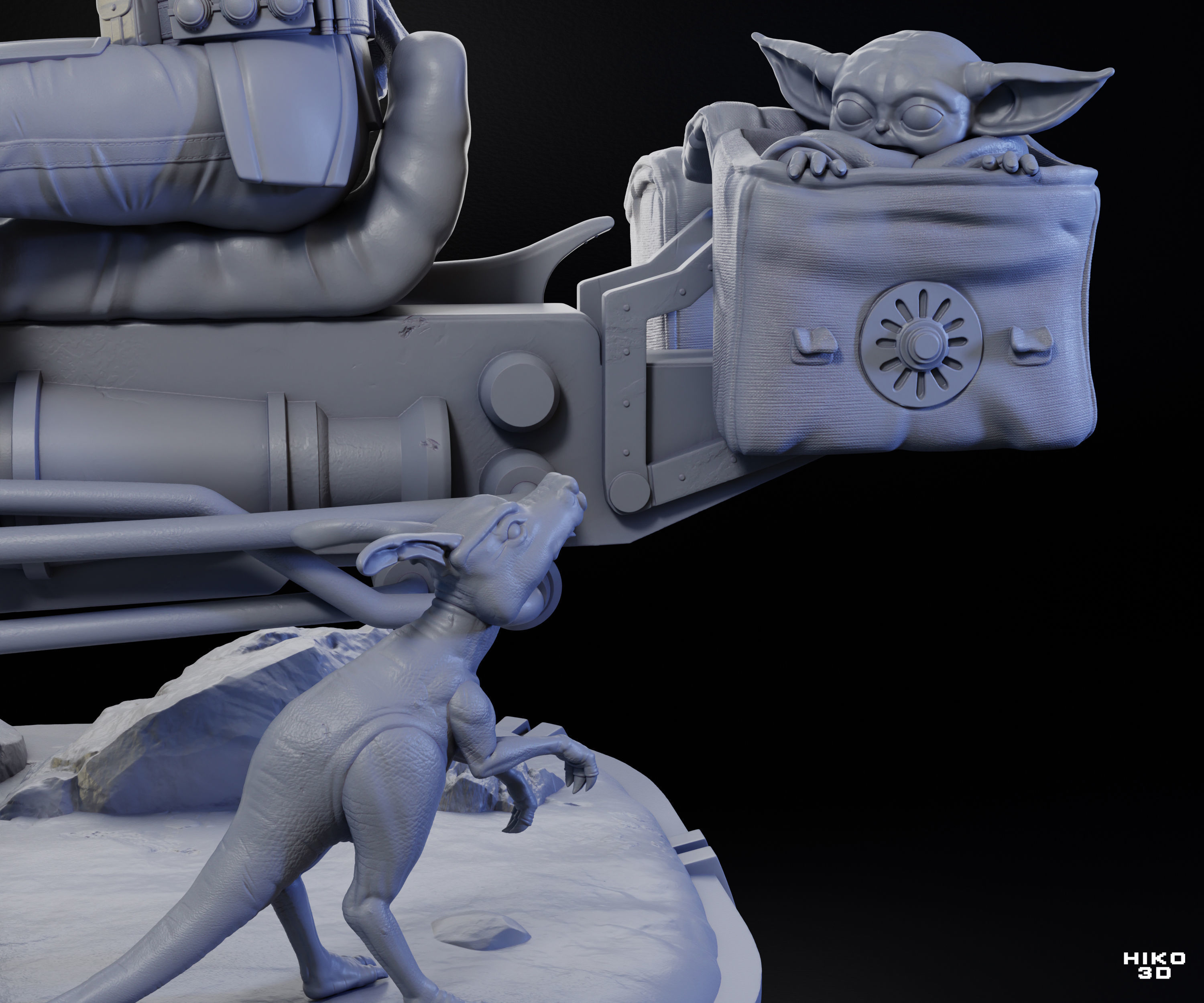 The Mandalorian Diorama 1-6 Scale -  3D print model_6