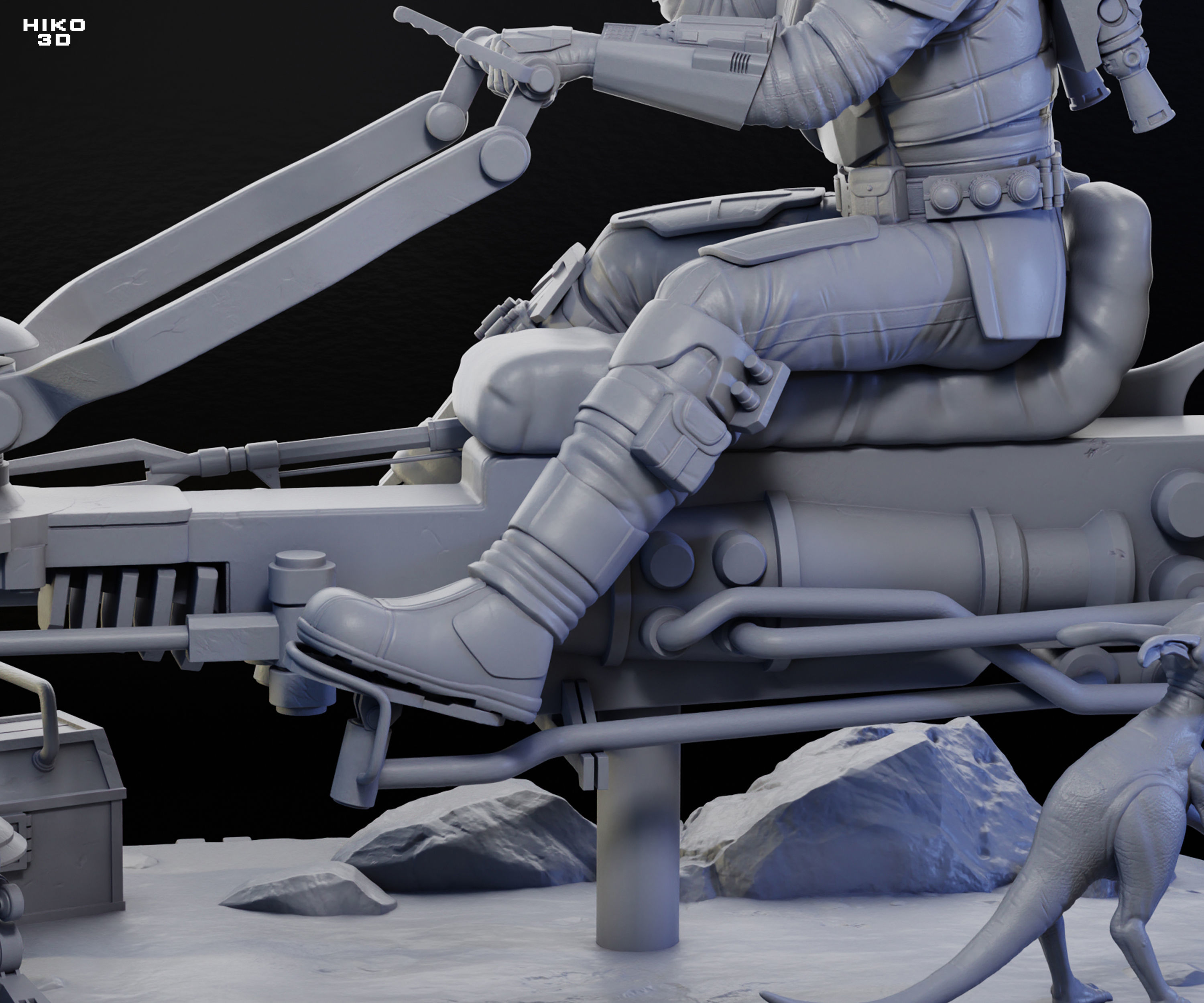 The Mandalorian Diorama 1-6 Scale -  3D print model_5