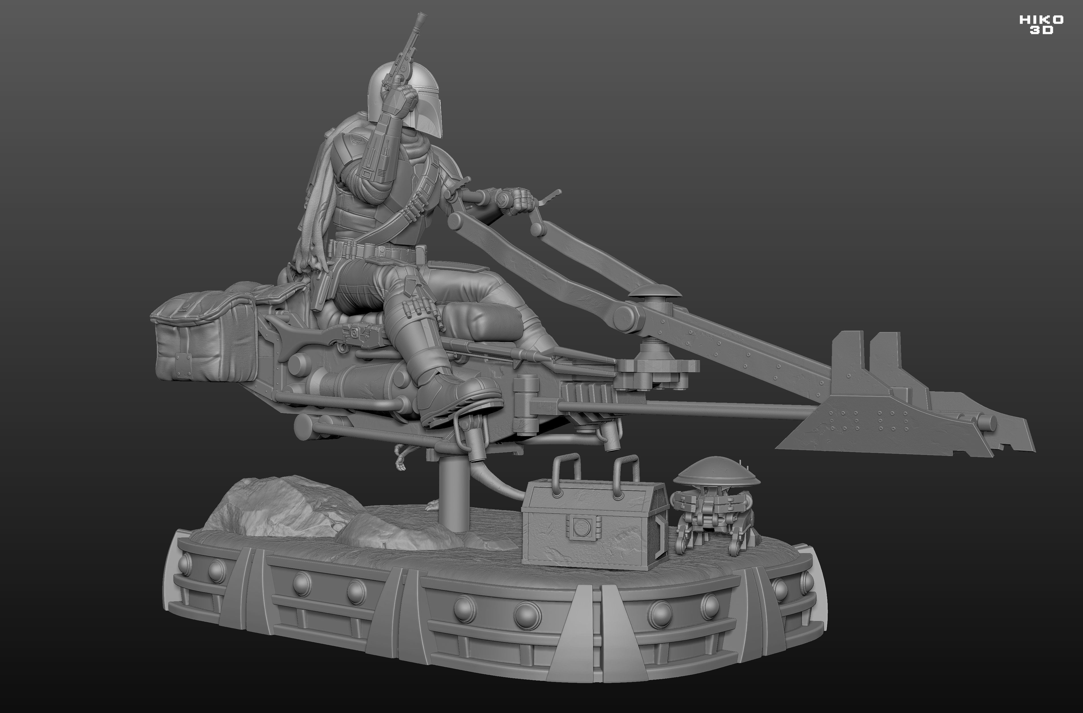 The Mandalorian Diorama 1-6 Scale -  3D print model_28