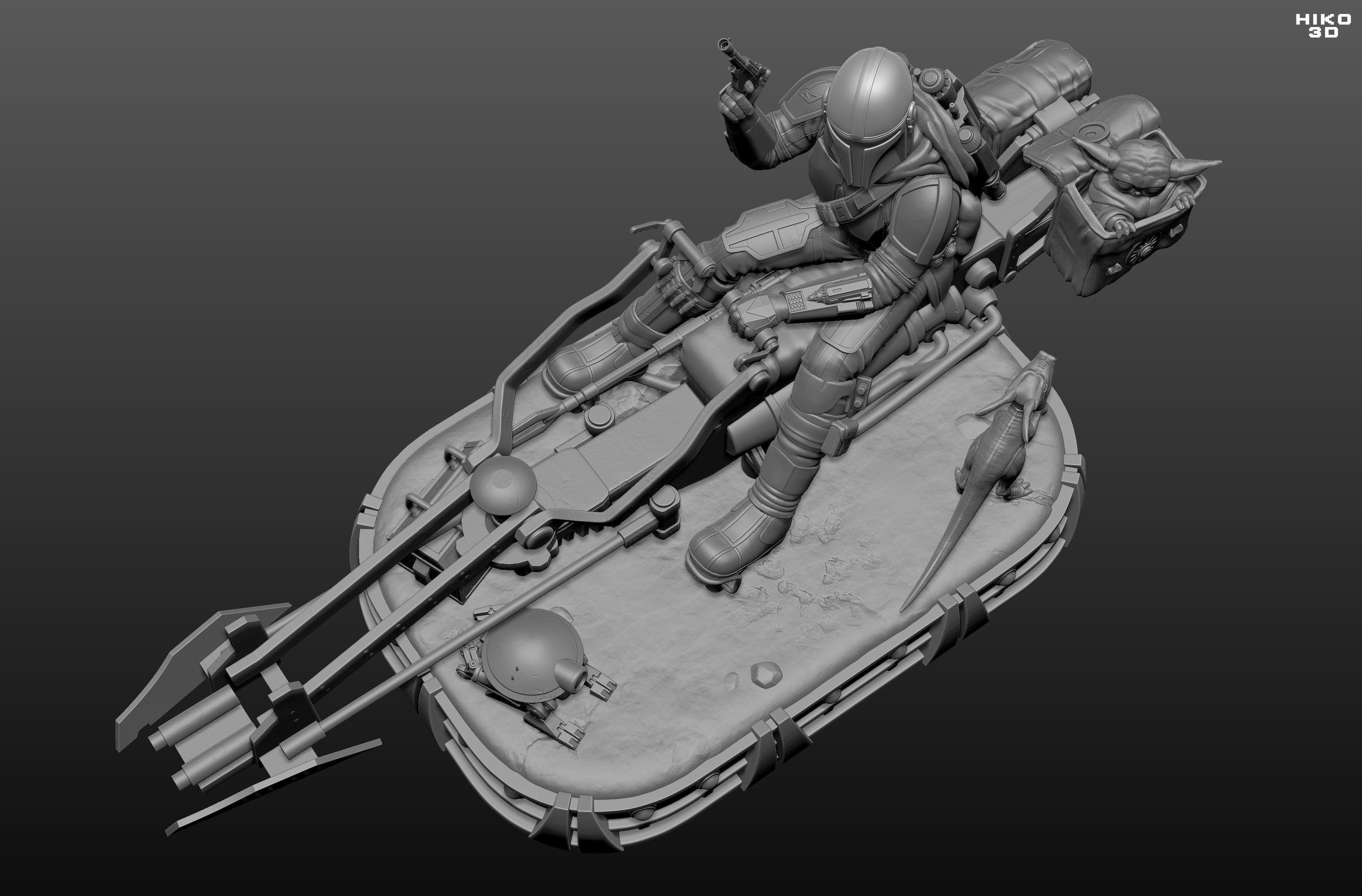 The Mandalorian Diorama 1-6 Scale -  3D print model_16